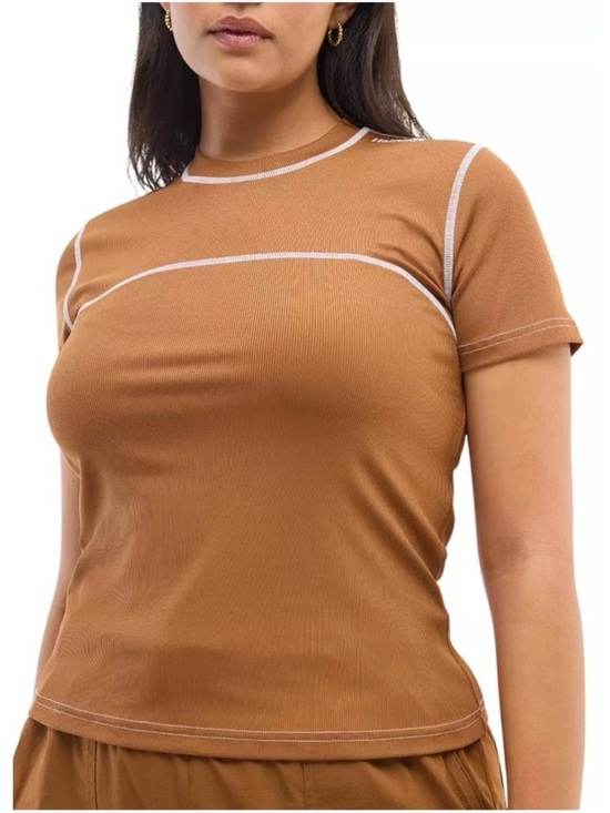 Halfdays Tops - Halfdays Mollie Performance T Shirt Womens XL Nuthatch Brown Hiking Gym New‎